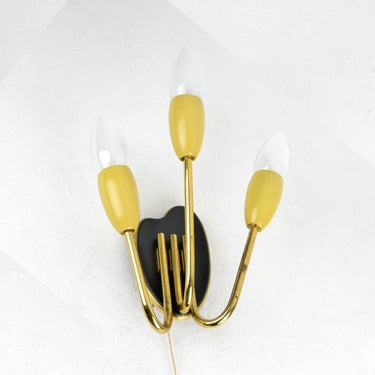 Wall lamp 50s 60s mid century design brass lamp rockabilly bag lamp vintage lamp kidney table era 
