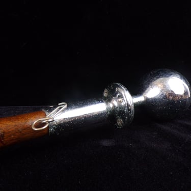 ws/Heavy, Vintage Wood and Chrome Flag Staff - FANCY!