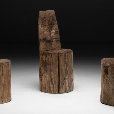 Tree Trunk Primitive Chairs