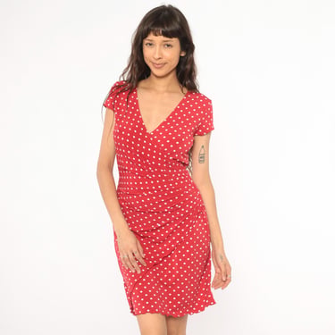 red and white polka dot wrap dress Relipop | Dresses | Relipop Misses Short Sleeve Wrap Dress Red White Polka  Dot Print Size M Nwot