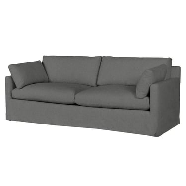 Cisco Home Louis Modern Classic Molino Ash Grey Cotton Slipcovered Sofa - 90''W MB1-4