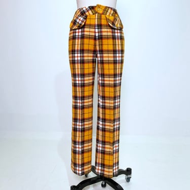 Golden Plaid 1960s Pants