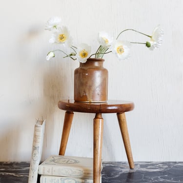 midcentury french petite wood stool