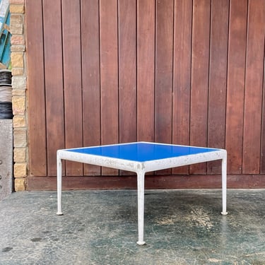 1966 Knoll Outdoor Table by Richard Schultz Enamel Blue Aluminum Vintage Mid-Century 