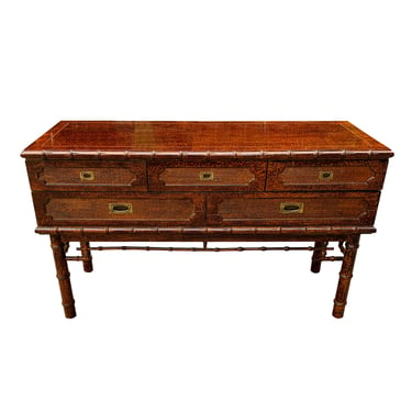 Vintage Ficks Reed Credenza Sideboard Console Regency Palm Beach 