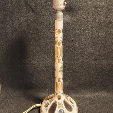 Vintage Bohemian Glass Table Lamp 5.75 x 17