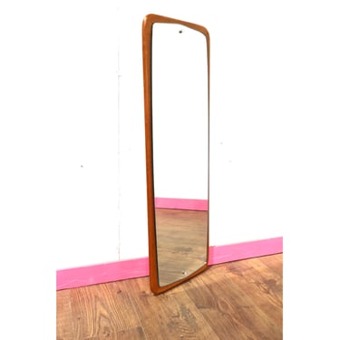 Mid Century Modern Vintage Teak Framed Mirror Danish Style 