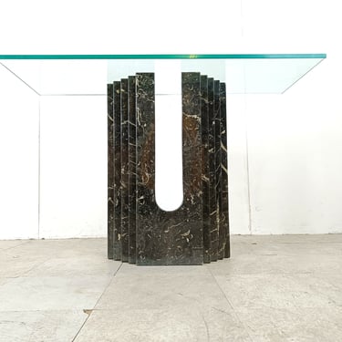 Vintage black marble console table by Cattelan Italy, 1980s - vintage marble console - marble console table - hall table 