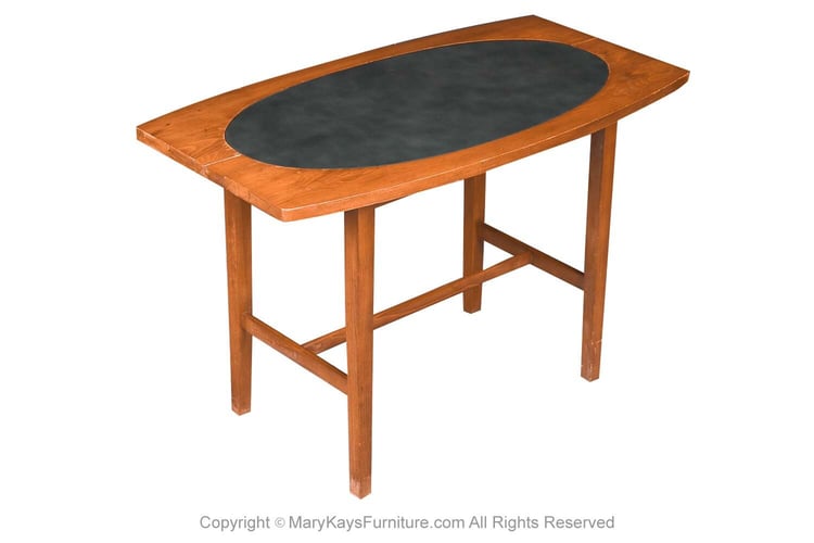 Paul McCobb Perimeter Group Walnut Leather Side Table Mary Kay's