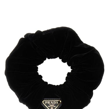 Prada Women Black Velvet Scrunchie