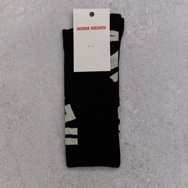 Henrik Vibskov Sport Socks, Black HV Grid