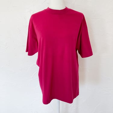 80s/90s Fuchsia Deep Pink Short Sleeve T-Shirt | Extra Large 
