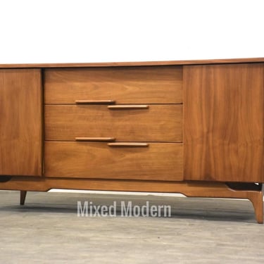 64” Walnut Mid Century Sideboard Credenza 