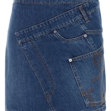 Jw Anderson Women Denim Mini Skirt