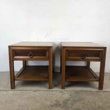Pair of Mid Century End Tables with Single Drawer