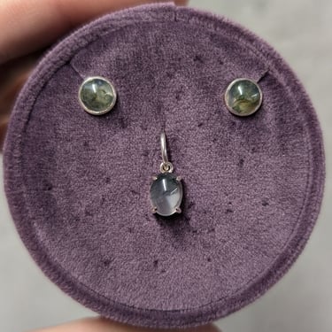 Moss Agate Earrings &amp; Pendant