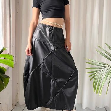 Y2k Black Parachute Skirt