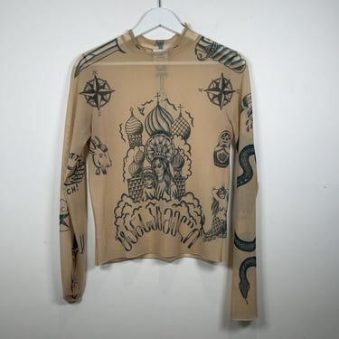 Vetements 'Tattoo' Mesh Long-Sleeve Turtleneck Longsleeve | Street