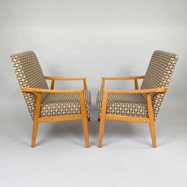 Pair of Mid Century Armchairs, Czechoslovakia 1970's / Set of Two Vintage Armchair 