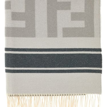 Fendi Man Embroidered Cotton Blend Beach Towel