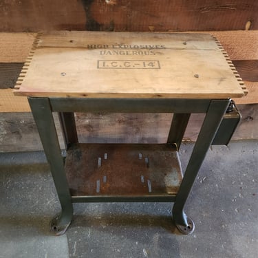 Repurposed Industrial Side Table 21.75