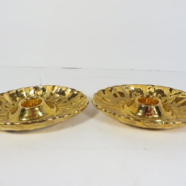 Vintage Gold Candle Holders - Weeping Gold Candlestick Holders 