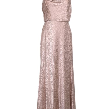 Jenny Yoo - Light Pink Velvet Burn Out Sleeveless Formal Dress Sz 12