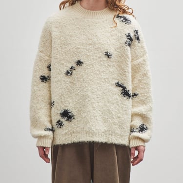 Cordera Wool & Mohair Blotch Sweater, Off-White