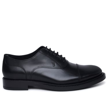 Tod's Man Black Smooth Leather Lace-Up Shoes
