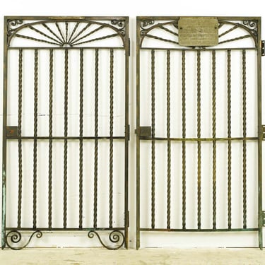 Pair of Antique Bronze Bank Teller Window Guards