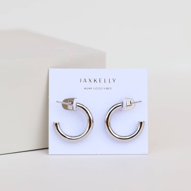 Silver Hoop Smooth Earrings
