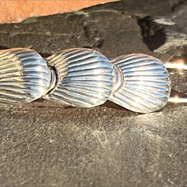 Vintage Mexico Sterling Silver Clam Seashell Beach Girl Hair Clip Barrette 