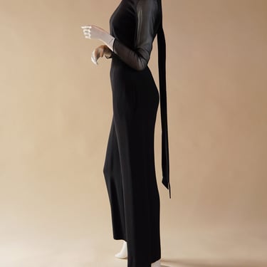 2011 Céline by Phoebe Philo silk jumpsuit with long tails and sheer sleeves 