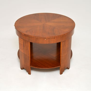 Large Art Deco Walnut Coffee Table