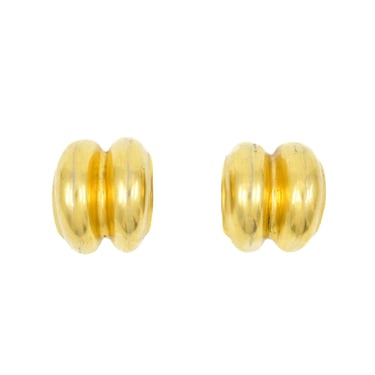 Ribbed Dome Goldtone Earrings