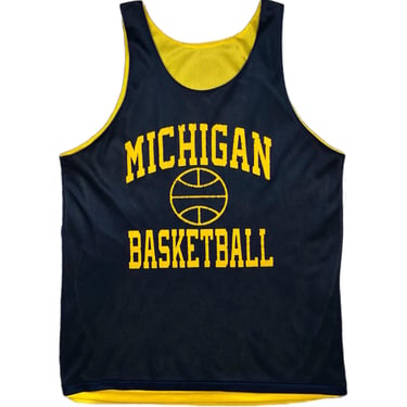 Vintage 80s/90s University of Michigan Wolverines Basketball Warm Up Mesh Jersey Size Large 