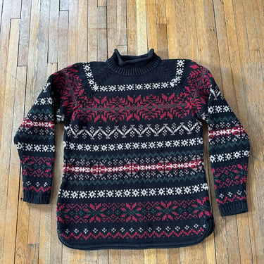 90s Eddie Bauer Nordic fair isle patterned sweater women’s medium 