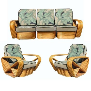 Restored Paul Frankl Style Sofa and Lounge Chair Set 