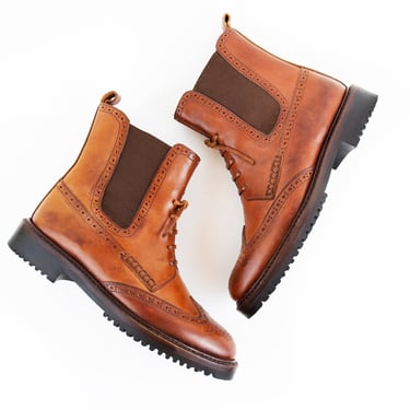 Vintage RARE Cole Hann Brown Leather Oxford Chelsea Boots size 6 US Women's 