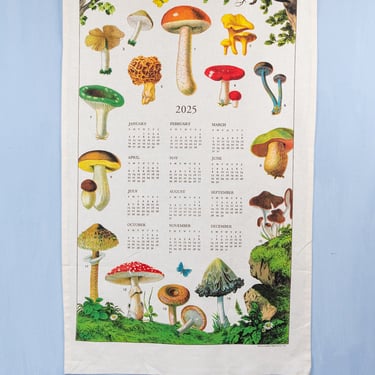 2025 Mushroom Calendar Tea Towel