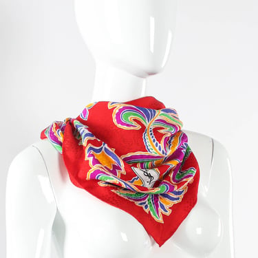 Abstract Floral Silk Scarf