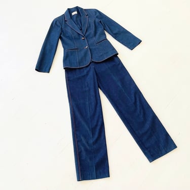 1970s Blue Denim Suit 