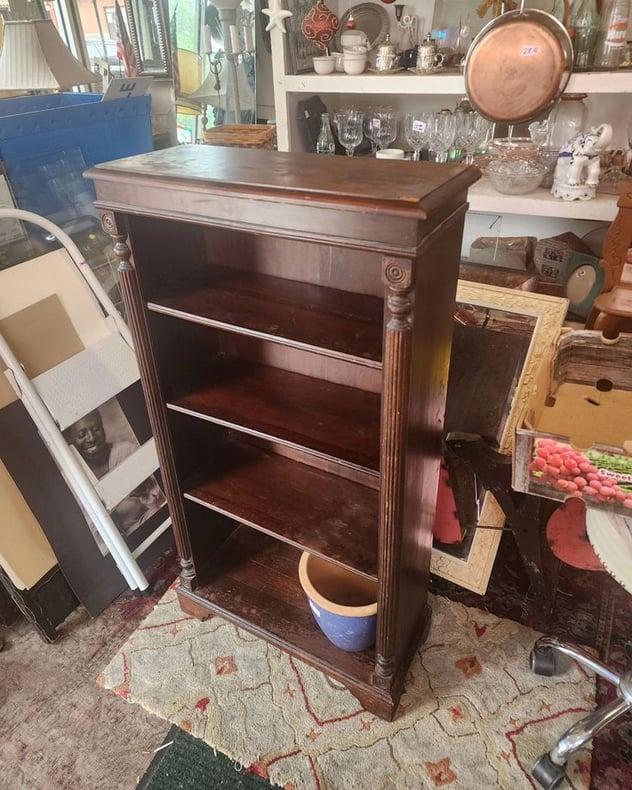 Slim Bookcase with 3 Adjustable Shelves. 10x24x45" tall