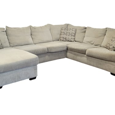 Beige Polyester U-Shaped Sectional