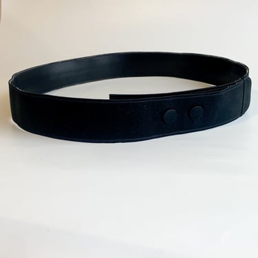 Black Satin Snap Belt, sz. Large