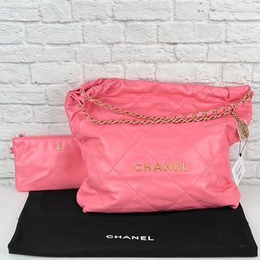 Chanel 22 Hobo Calfskin & Gold-Tone Metal, Pink