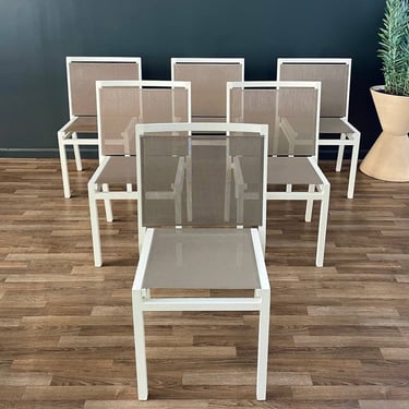 Set of 6 Aluminum Patio Chairs by Janus et Cie 