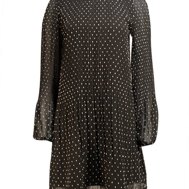 Maje - Black and White Dot Plisse "Rockito" Mini Dress Sz 4
