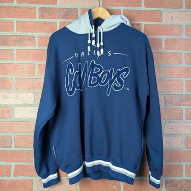 Vintage 90s Starter NFL Dallas Cowboys Football ORIGINAL Double Hooded Sweatshirt Hoodie - Medium 