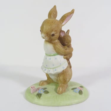 Vintage Lefton China #02889 Hand Painted Mother Rabbit with Baby Bunny - Easter Lefton Figurine 